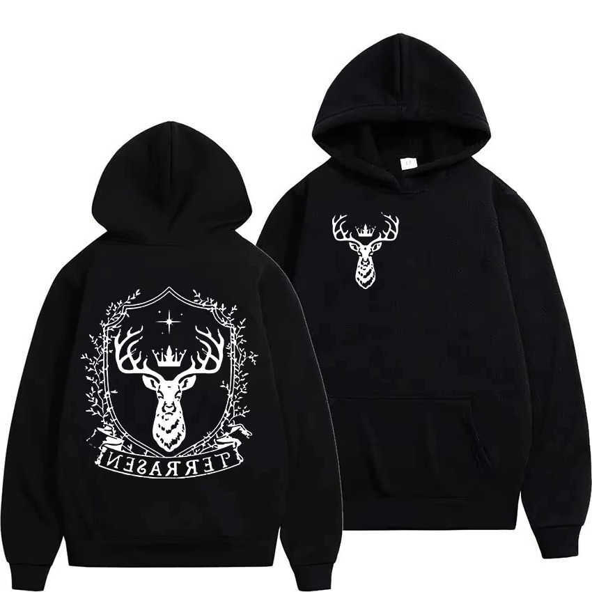 2025 Sweatshirts Men's new Hoodies Fireheart To Whatever End Print Hoodie Throne of Glass Pullover Sweatshirt Men Women's Casual Fashion O