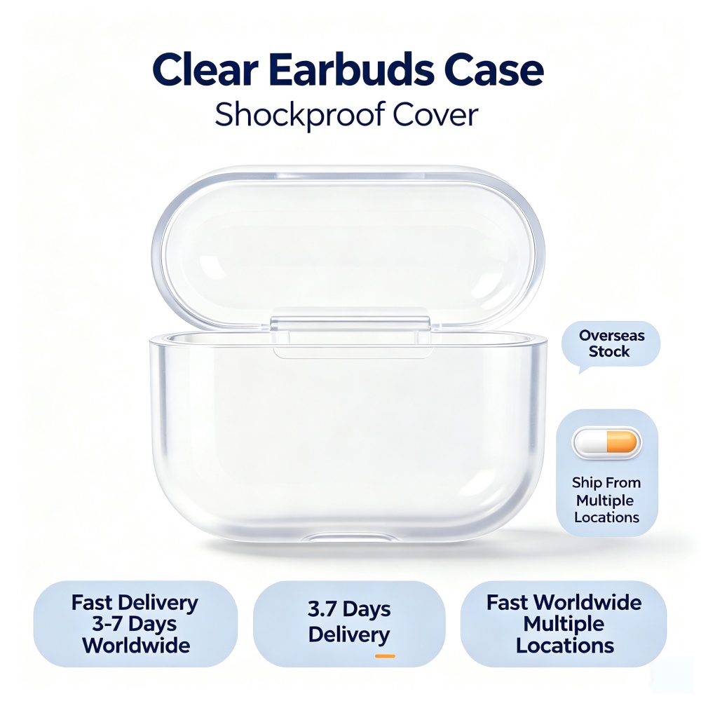 US UK DE China Stock Silicone Shockproof Earbud Case, Compatible with Multi Generation Wireless Earphones, Supports Wireless Charging, Earphone Acce