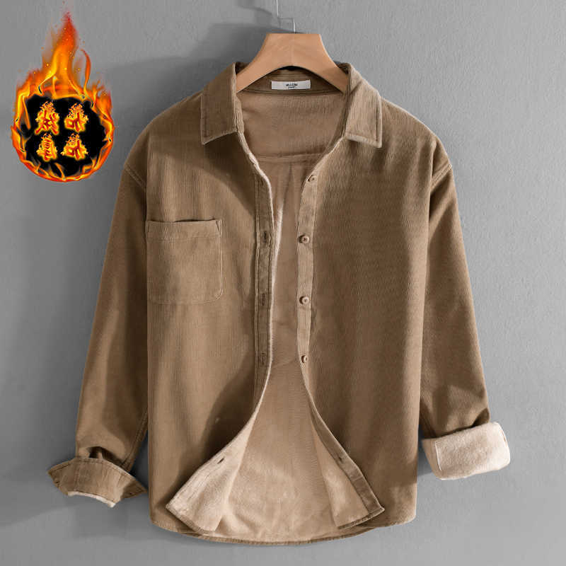 Designer Shirts New Men's Casual Italy Quality Brand Shirts For Men Fashion Cotton Corduroy Warm Long-sleeve Thickened Plus Size Top Clothes Ca
