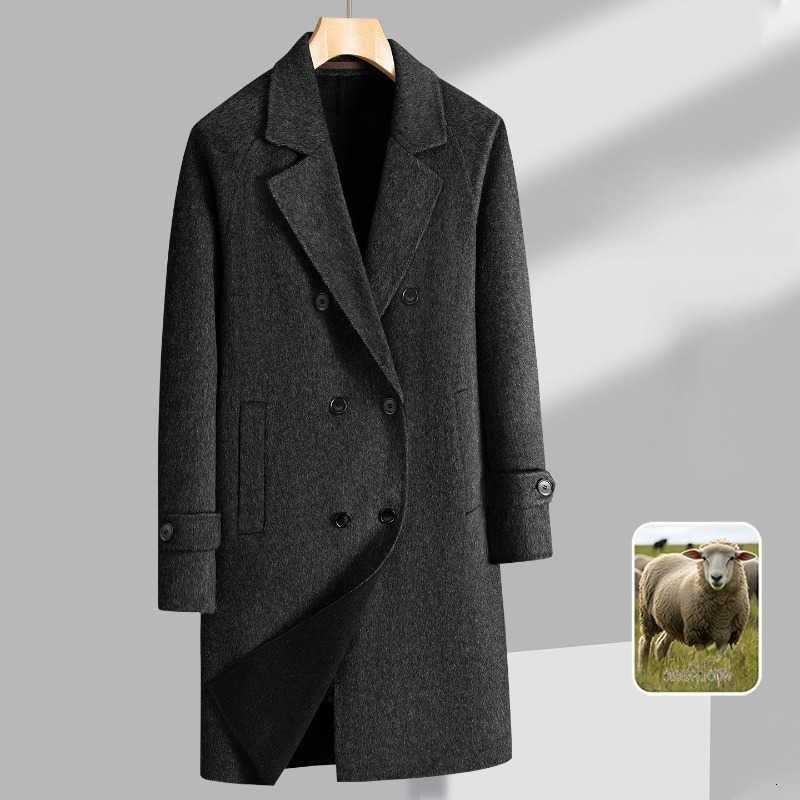 nuovo Blends Arrivo uomo Lana Uomo autunno inverno media lunghezza doppio petto alpaca giacca a vento da lavoro per giovani cappotto di lana double