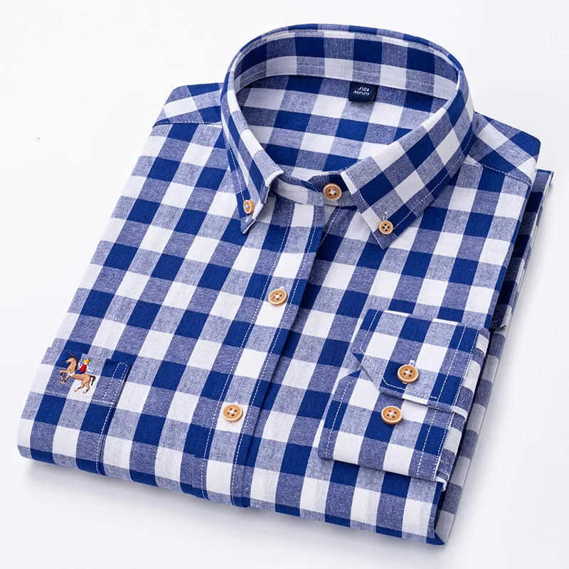 in Shirts New Men's Casual shirt over size 6XL long-sleeve Shirts for men100%Cotton slim fit formal plain shirt single pocket office striped cl