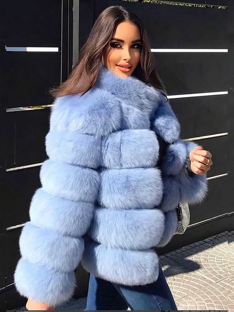 Stand Elegant Collar Long Sve Fluffy Faux Fur Coat Woan Clothing Thicken Faux Fur Jackets Winter Coats for Woan Top D260921