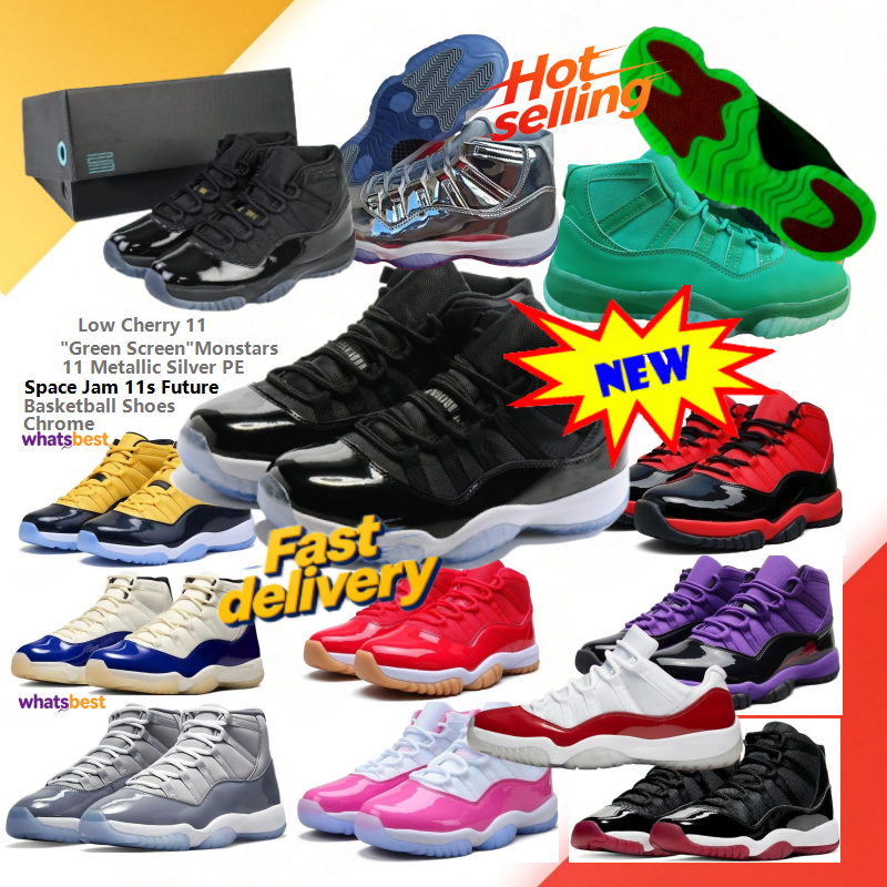 Monstars 11 Green Screen 11s Space Jam 11s Basketball Shoes With Box Inner Pearl Gamma Mojave Cool Grey Mens Womens Shoes Sneakers Violet Low WITH B