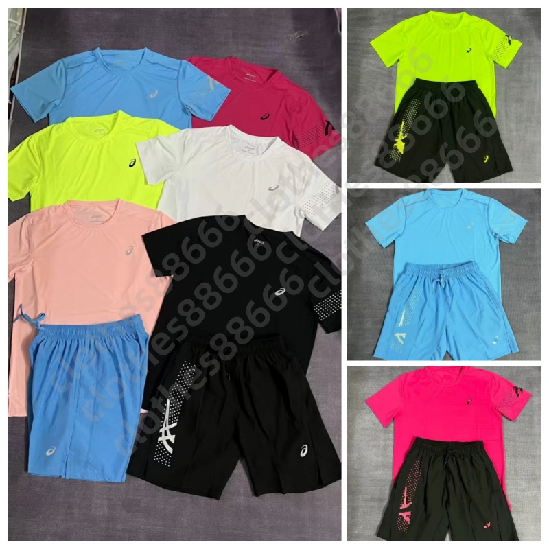 Mens Tracksuit High Quality Sports Set Luxury Feel Short Sleeve Top and Shorts Suit Breathable Elastic Comfortable Versatile Casual Athletic 2 Piece