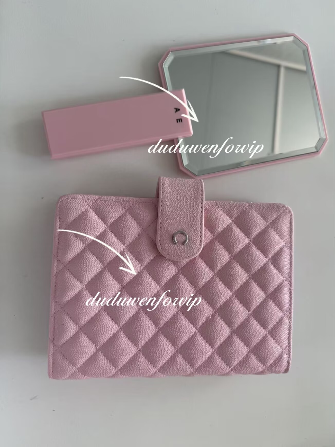 Party gift Fashion Pink C paperbook calender PU leather Cover notepads paper Pink Handle Makeup Mirror Fashion bussines book Christmas gift