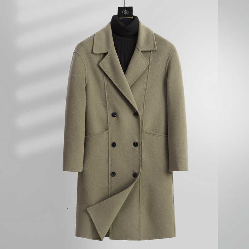 Cappotto casual da uomo d'affari in misto lana per uomo Autunno e inverno Trench alla moda alla moda allentato Giacca di lana di media lunghezza D26