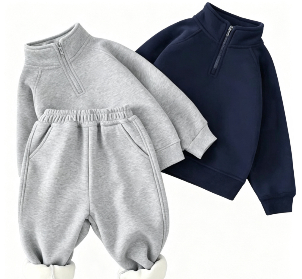Boys Winter Fleece Hoodie Sweatshirt Set Designer Thickened Warm Sports Long Sleeve 2 Piece Outfit for Toddler Kids Daily School Wear Gift Supplies