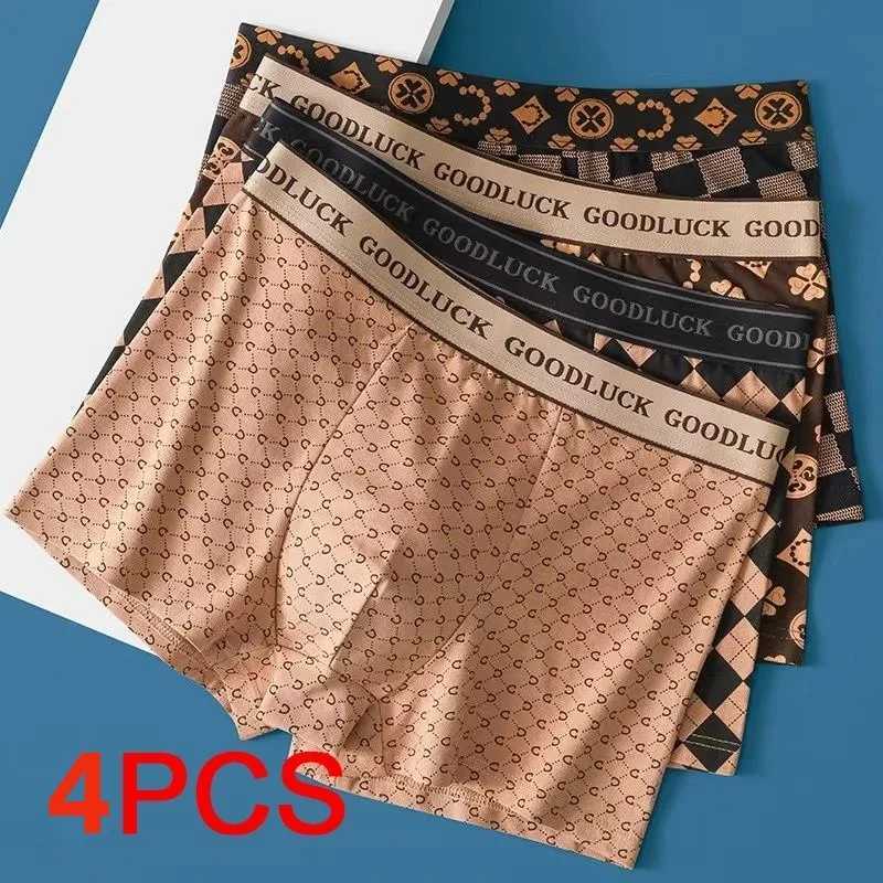 4PCS Underwear Men Boxer Breathable Soft Men's Boxer Briefs Sporty Boxers Men's Square Panties Shorts Sexy Underwear Q260921