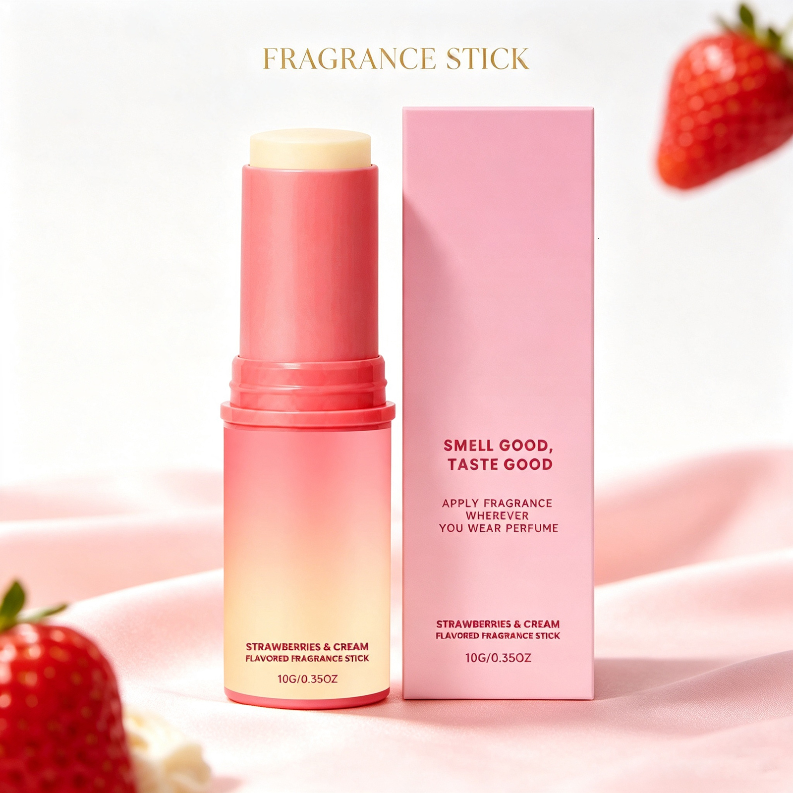 Strawberry Perfume Stick Lasting Fragrance Gentle Skin Friendly Portable Pocket Solid Balm For Daily Out Dating Women Men W260921