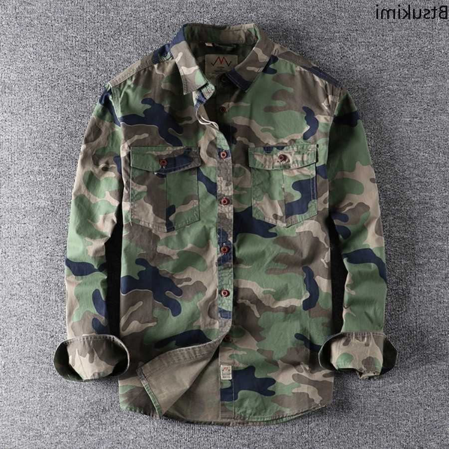 Men's Men's Casual Shirts 2026 Double PoCKet Long Sleeve Shirts Camouflage Cargo Shirts 100% Cotton Outdoor Hiking Sports Casual Shirts H2