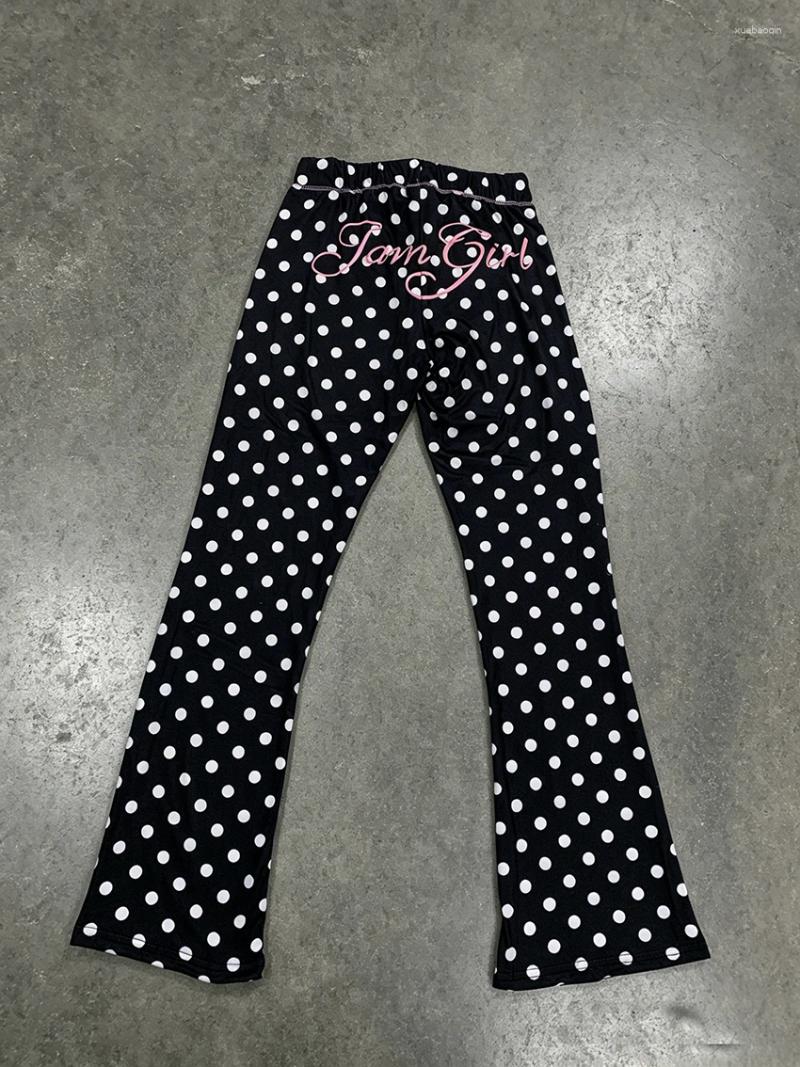 Pantaloni dritti ad asciugatura rapida con stampa di lettere a pois 3D unisex da donna per uomo Pantaloni larghi in vita elastica casual Hip Hop Str
