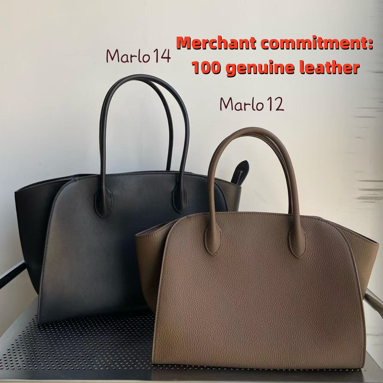 Luxury designer women's Marlo 12 14 17 large capacity leather handbag men's Marlo 10 14 17 3/4 men's shoulder bag high-quality armpit