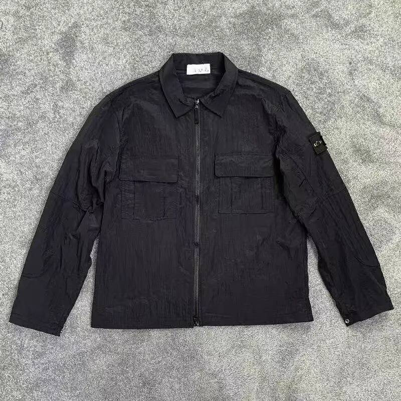 stone designer jacket badge compass jacket shirts Water rhinestone Resistant metal coat nylon fishing mountaineering wear designer Coats mens fashio