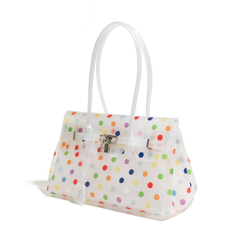 new Korean-style Jelly Firkin jelly bag KiiiKiii-style polka dot underarm bag, hand-held shoulder bag