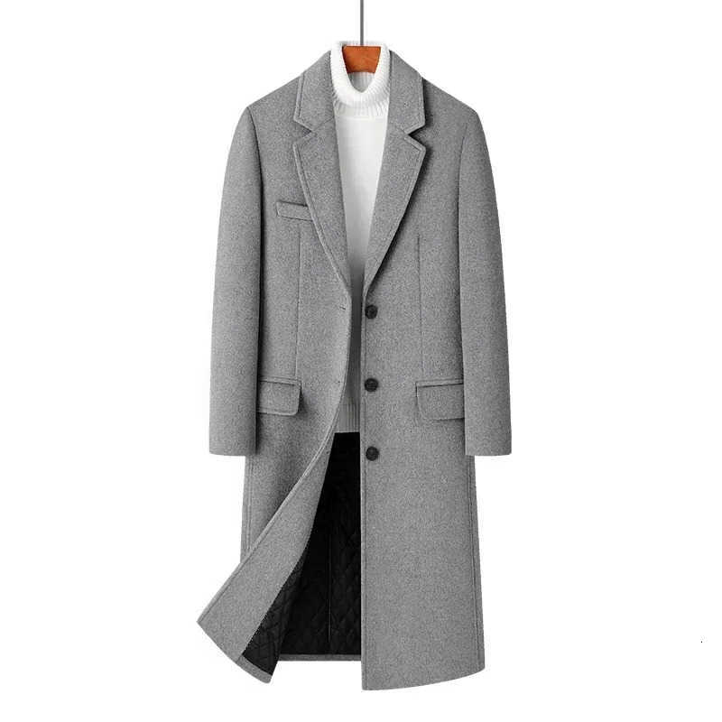 Wool Men's Wool content Blends 54% New woolen coat men's winter Korean version wool fashion casual men's coat long top men's.woo