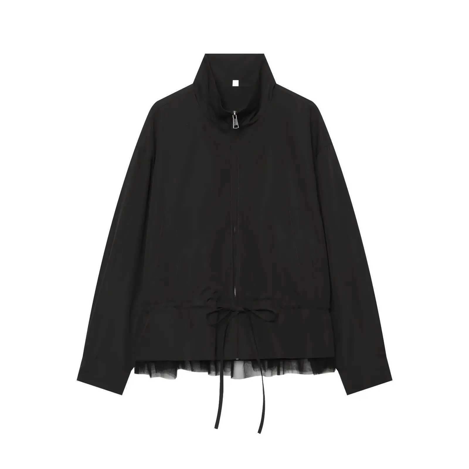 Jackets Patchwork Women's Women's Jackets Black Long Sleeve Coat 2026 zanban Casual Loose Outwear With Zipper Chic Elegant Fashion Jackets