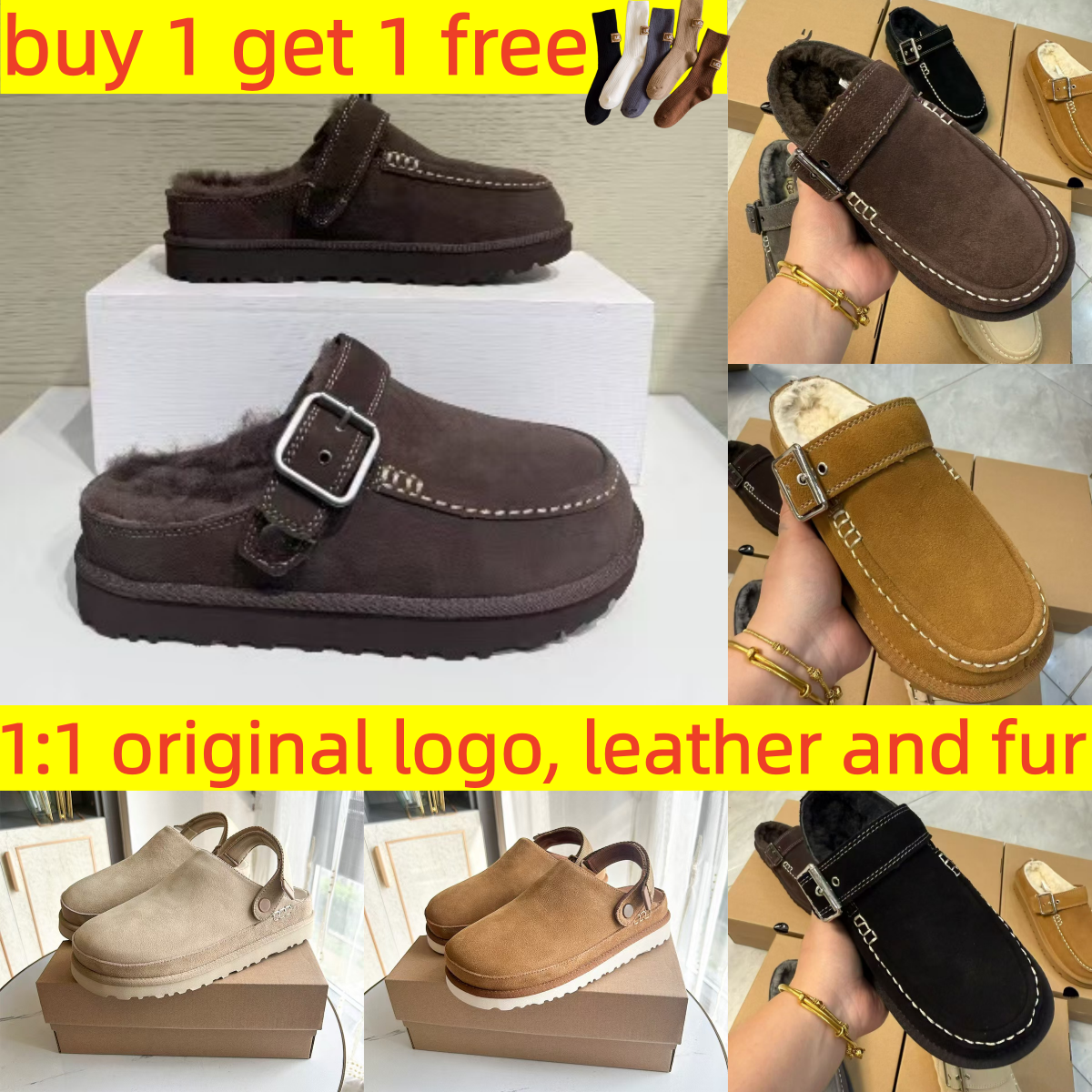 Designer Goldenstar Evelina Clog Slippers Clogs Hi Slides Dad Sandal Golden star Beach Women Men Tazz Tasman Fall Driftwood Chestnut Sand Winter Sum