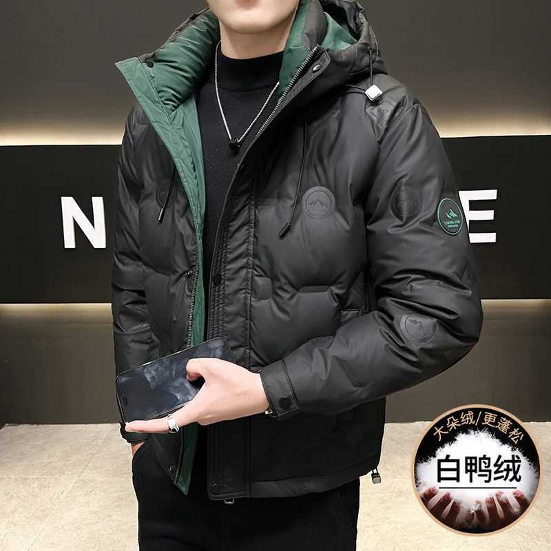 Men's Hooded Duck Down Jackets Winter Loose Warm Puffer Coat Youth Streetwear Plus Size M-5XL Padded Parka Clothing Q260921