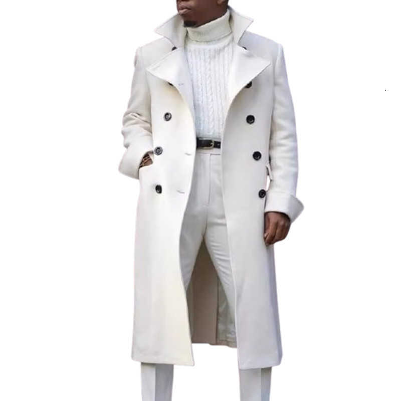 Wool Blends New Autumn Men's Winter Men's Fashion Trench Solid England Style Casual Long Jackets Male Loose Turn Down Collar Trench Outwea