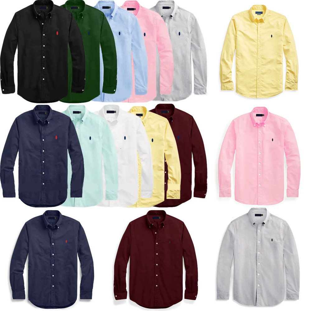 Designer herenoverhemd Oxford business polo geborduurd pony casual overhemd met lange mouwen voor heren en dames dezelfde stijl effen modieus overhe