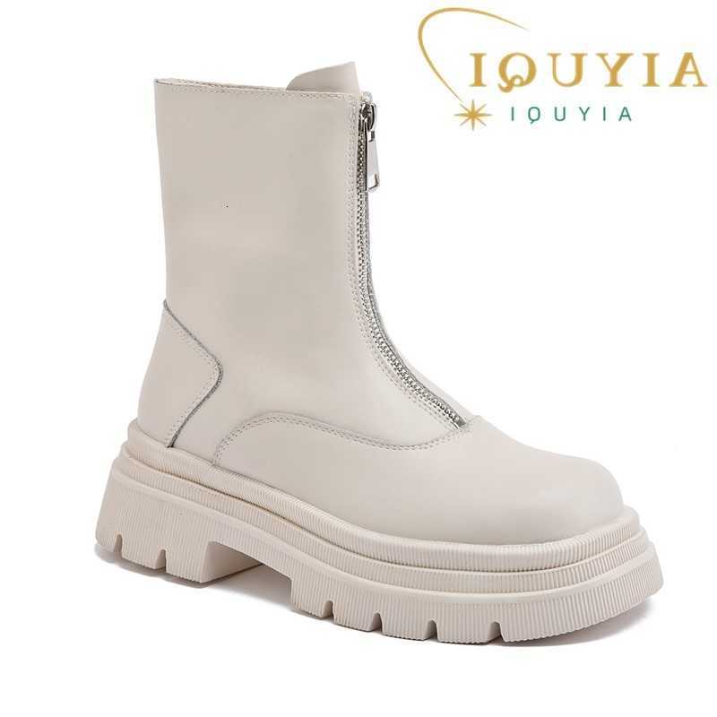 Botas AIYUQI mujeres Chelsea cuero genuino 2026 nuevas botas de invierno cálidas mujeres antideslizantes estilo británico cremallera frontal botines