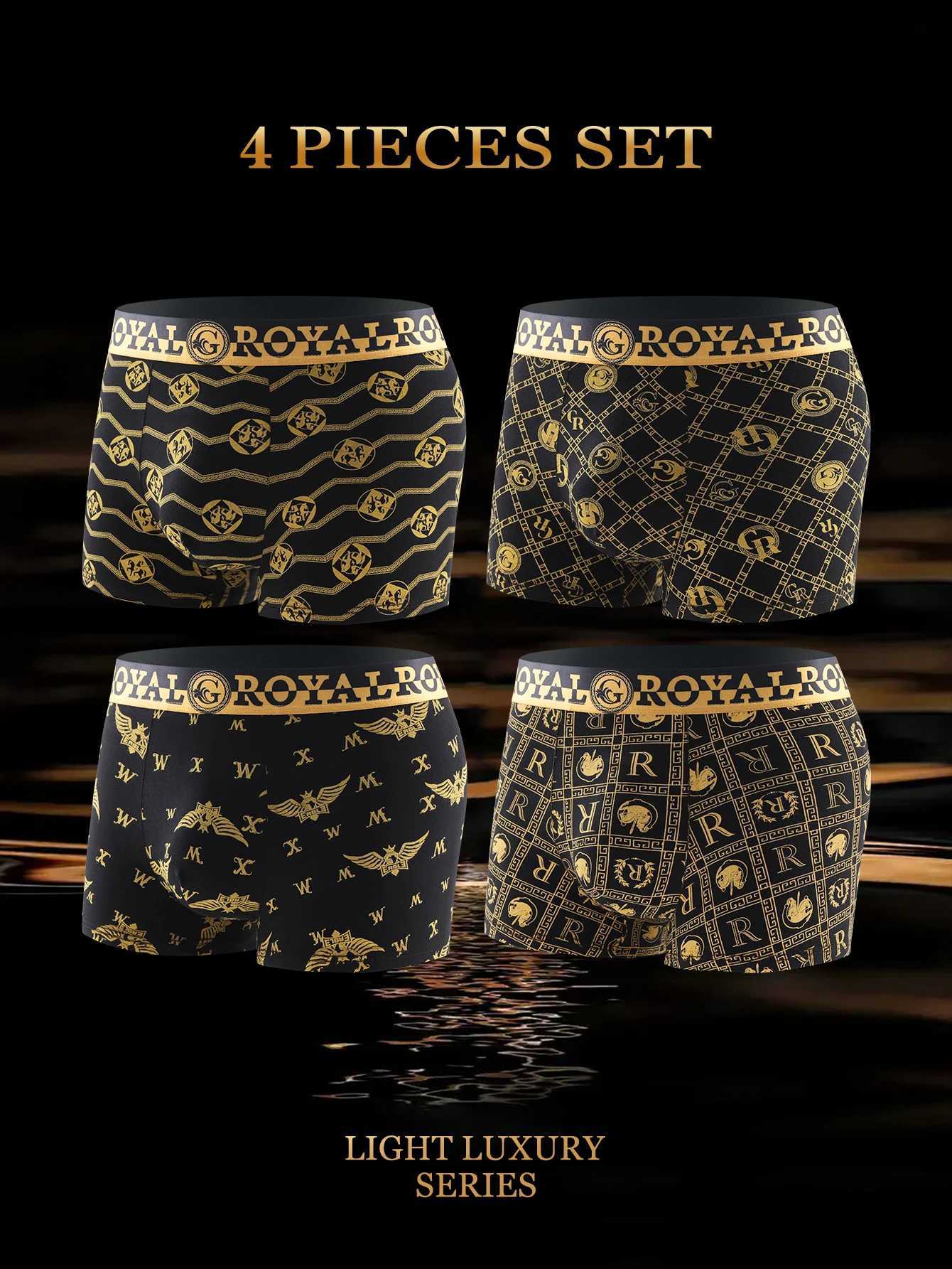 Men's underwear 4pcs Fashionable Personality Trendy Printed Panties Men's Panties Breathable and comfortable boxer shorts Q260921