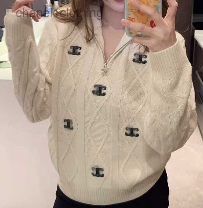 Women's embroidered long-sleeved knitted cardigan designer knitted sweater autumn and winter sweater new zipper coat top designer sweater