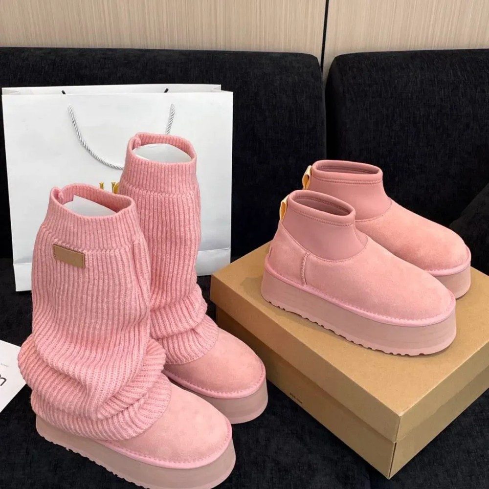 New Snow Boots Can Be Disassembled And Replaced With A DIY Style Slipper For Autumn And Winter At Home Cute Thick Soled Women's Snow BootsAA