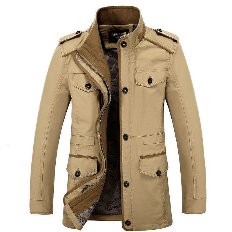 Spring Men's Wool and Blends Autumn New Men's Casual Cotton Trench Coat Mid-Length Jacket Fashion Middle-Aged Business Coat D260921