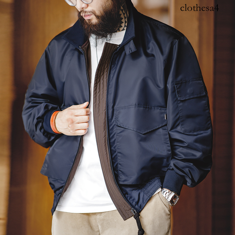 Maden G-8 WEP Flight Jackets for Men Vintage Navy Blue Bomber Jacket Autumn Winter Outerwear Turn-down Collar Coats