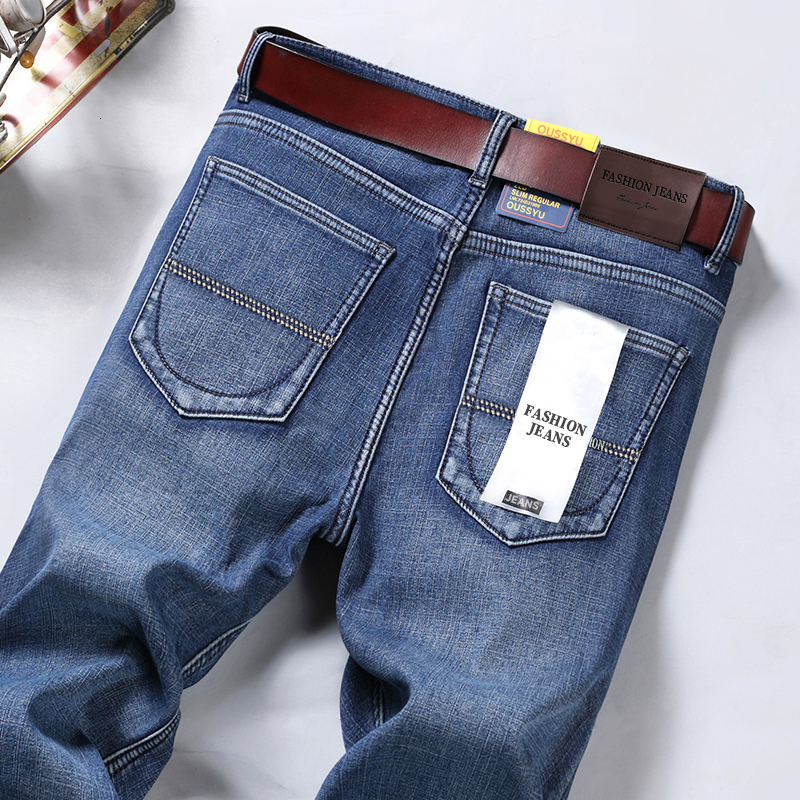 Good Quality Autumn Winter Men's Jeans Classic Retro Blue Denim Pants Work Straight Stretch Cotton Trousers Streetwear Plus Size 26L0921
