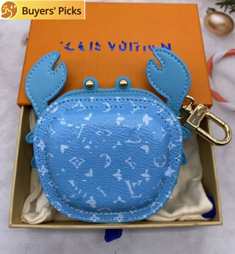 2026 Designer Luxury Keychains Charm for Women Turtle Crab Frog Pouch Fashion Bag Pendant Mens Designers Leather Coin Purse Accessories Key Chain a2