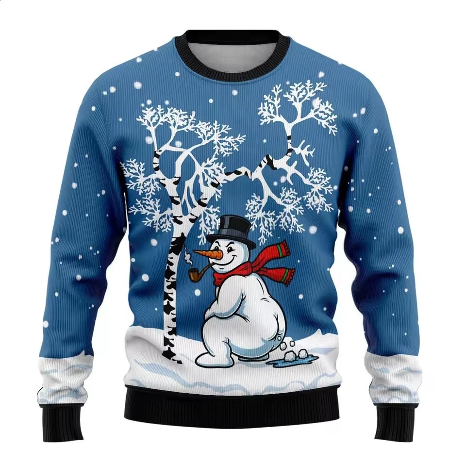 3D Printed Anime Christmas Sweaters Style Xmas Sweater Santa Claus Snowman Round Neck Sweatshirts Pullovers Women Tops 26921