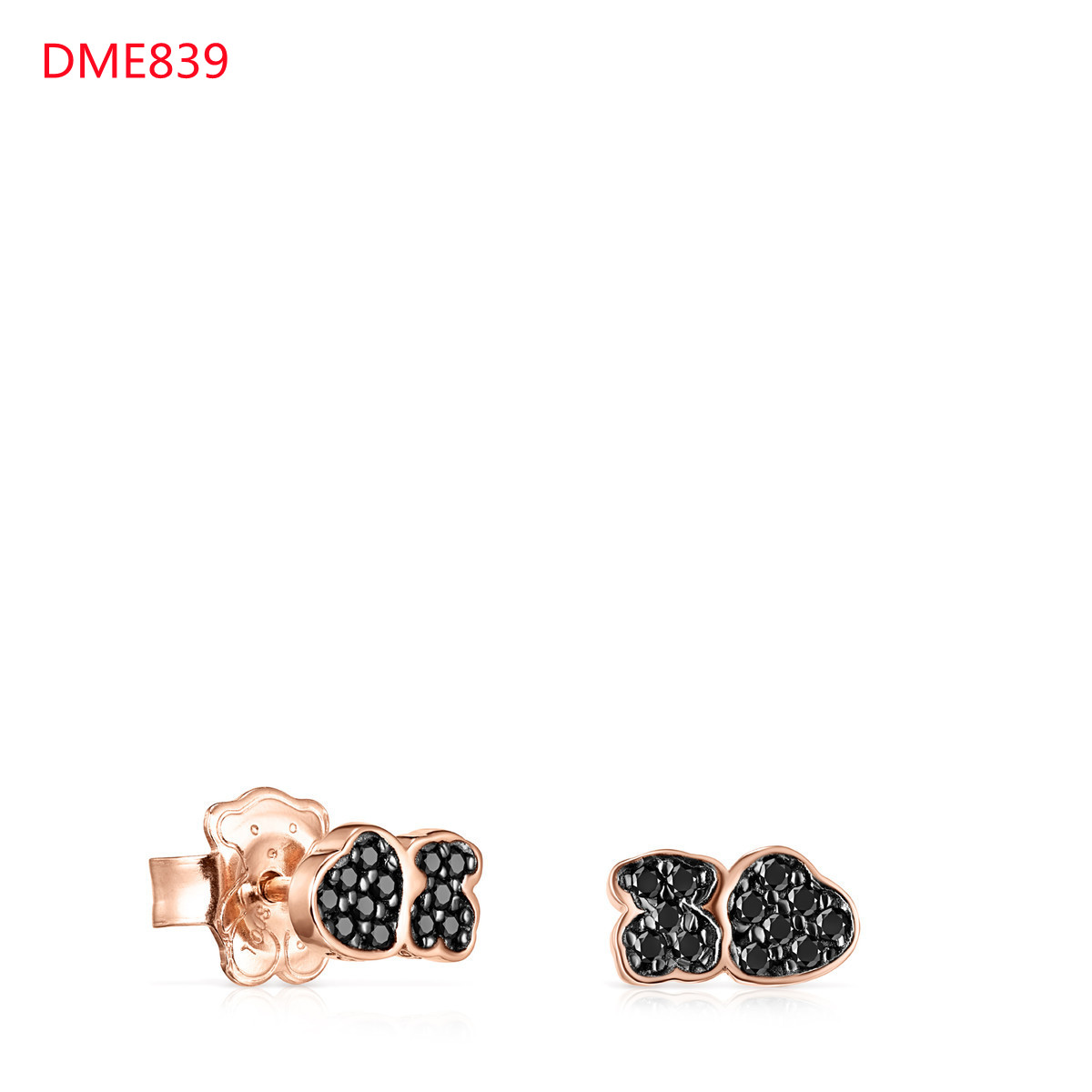 Mode femmes hommes ours argent Rose or acier inoxydable lune étoile pierre noire dessin animé Animal Span boucles d'oreilles bijoux