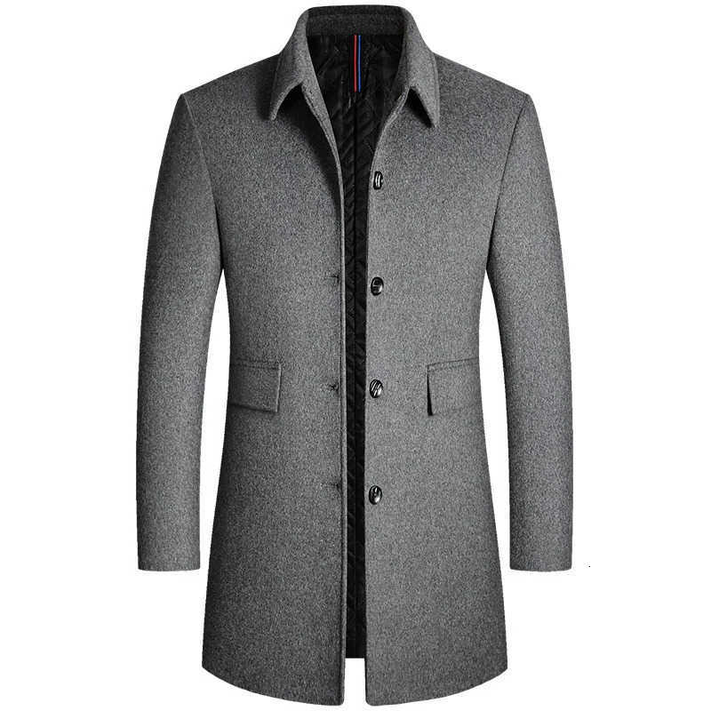 Brand Men's Wool Blends BROWON Winter Coat Men 2026 Autumn Solid Turn-Down Collar Wool Long Jacket for Men New Business Casual Keep Warm Outerw