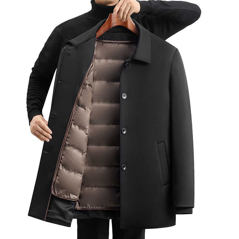 Wool Blends 2026 Winter Men's trench coat Men's High-Quality Fashion Trendy Comfortable Casual Solid Color Warm Windproof Wool Coat Jacket