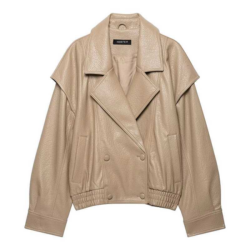 Jackets Women's Winter Jackets Women's 2026 New Fashion Loose PU Leather Warm Jackets Coats Autumn Women's Chic Street Holiday Coats