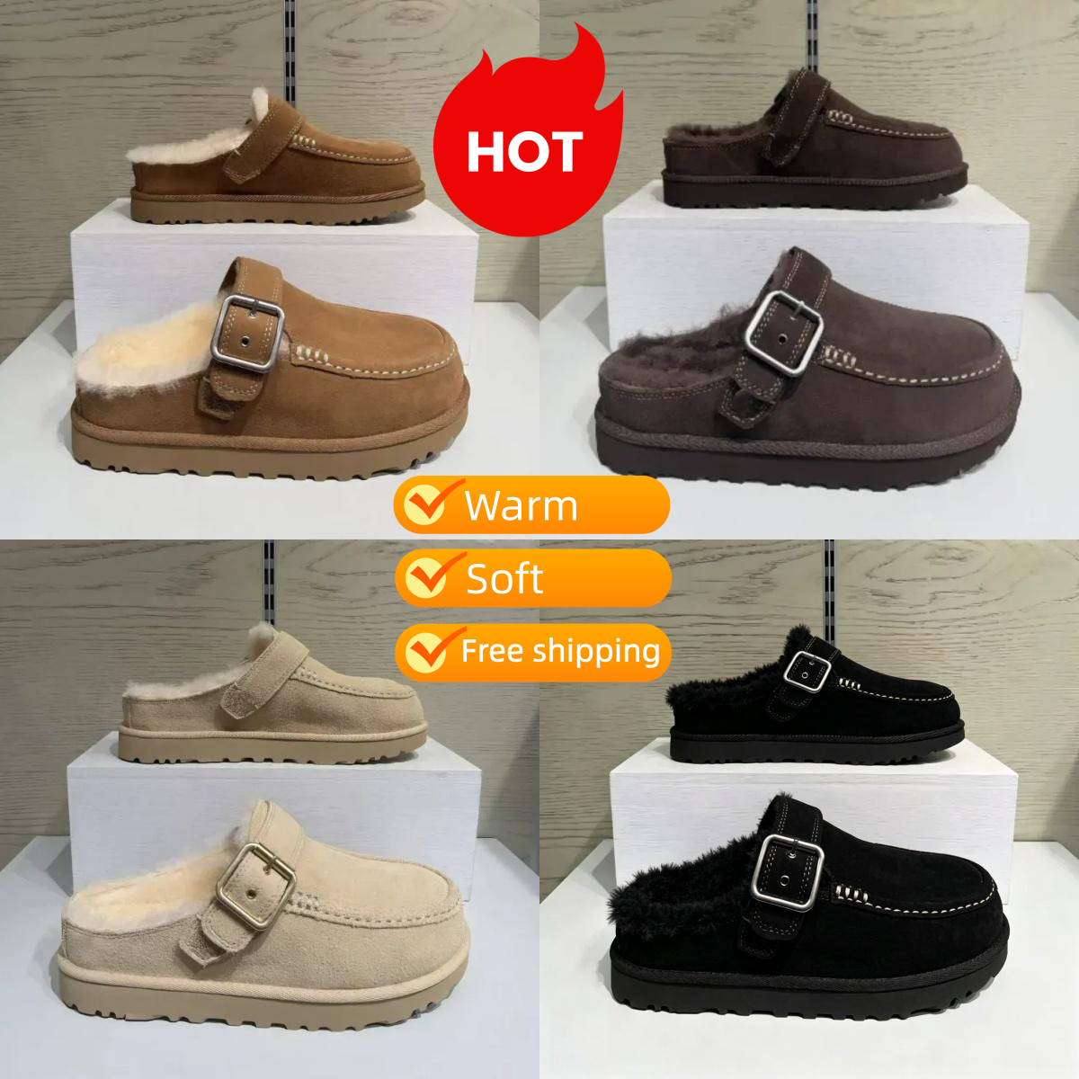 Designer Goldenstar Evelina Clog Slippers Clogs Hi Slides Dad Sandal Golden star BeachWomen Men Tazz Tasman Fall Driftwood Chestnut Sand Winter Summ
