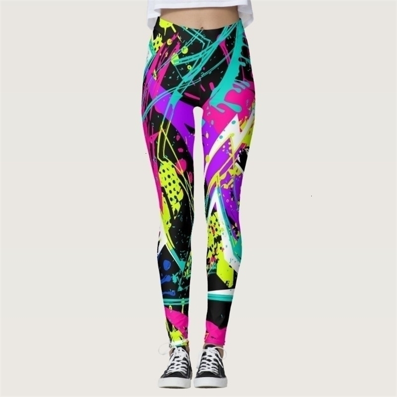 Fashion graffiti pattern Womens Leggings 3D Printed Trousers Polyester Spandex Stretch Elastic Waist Fall Winter Streetwear a260920