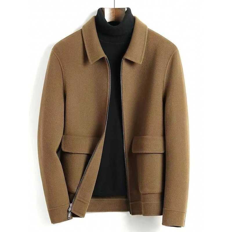 Nuovi uomini 2025 misto lana autunno e inverno cappotto di lana double face spesso autunno bavero giacca di lana casual per uomo D260921