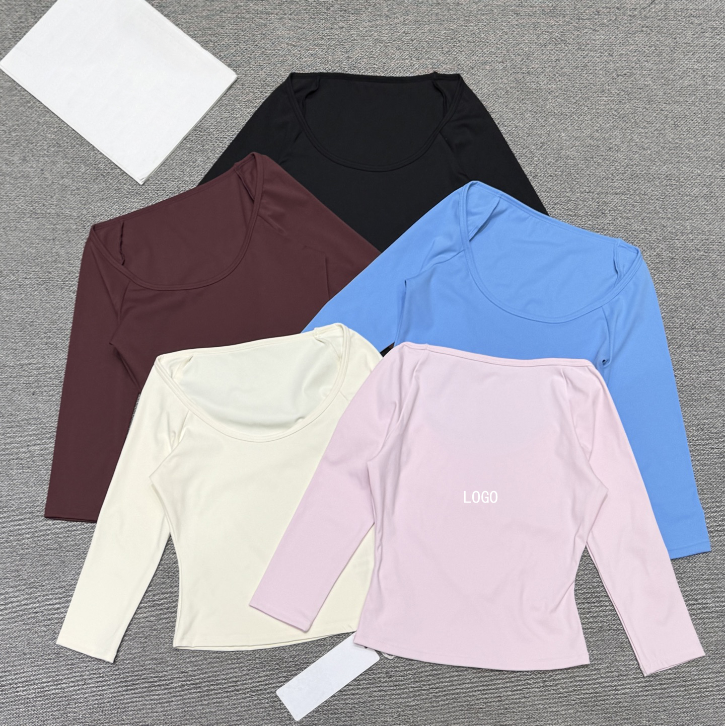 Womens Long Sleeve Fitted Crop Top 100% Cotton Twill Fabric Multiple Colors (Black/Red/Blue/Pink) Yoga Fitness Casual Wear