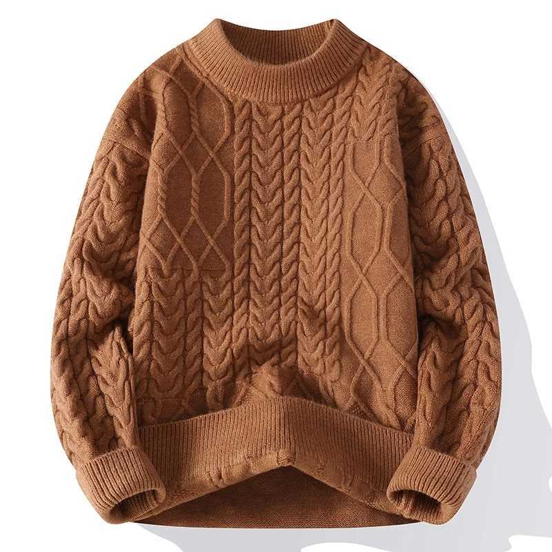Autumn/Winter Thick Men's Knit Sweater Round Neck Solid Color Knitted Pullovers New Men Loose Youthful Vitality Casual Sweaters S260921XK1Y