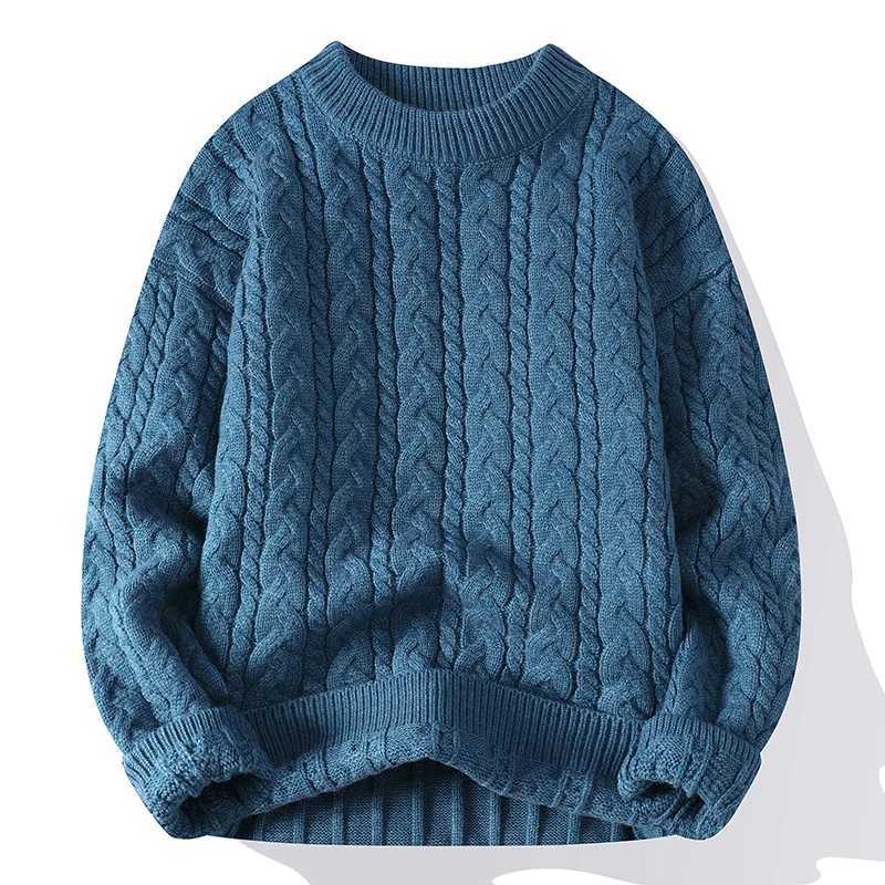 2023 Winter/Autumn High-Quality Fashion Trend Sweater Men Casual Loose Warm Sweaters Men Comfortable Solid Color S260921HWKD