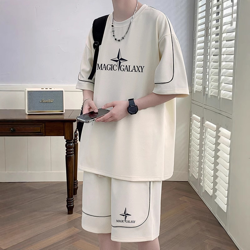 2026 New Designer Summer Oversized Fashionable Sportswear Casual Youth T-shirt Trendy Brand Loose And Breathable Short-sleeved Short Pants Two-piece