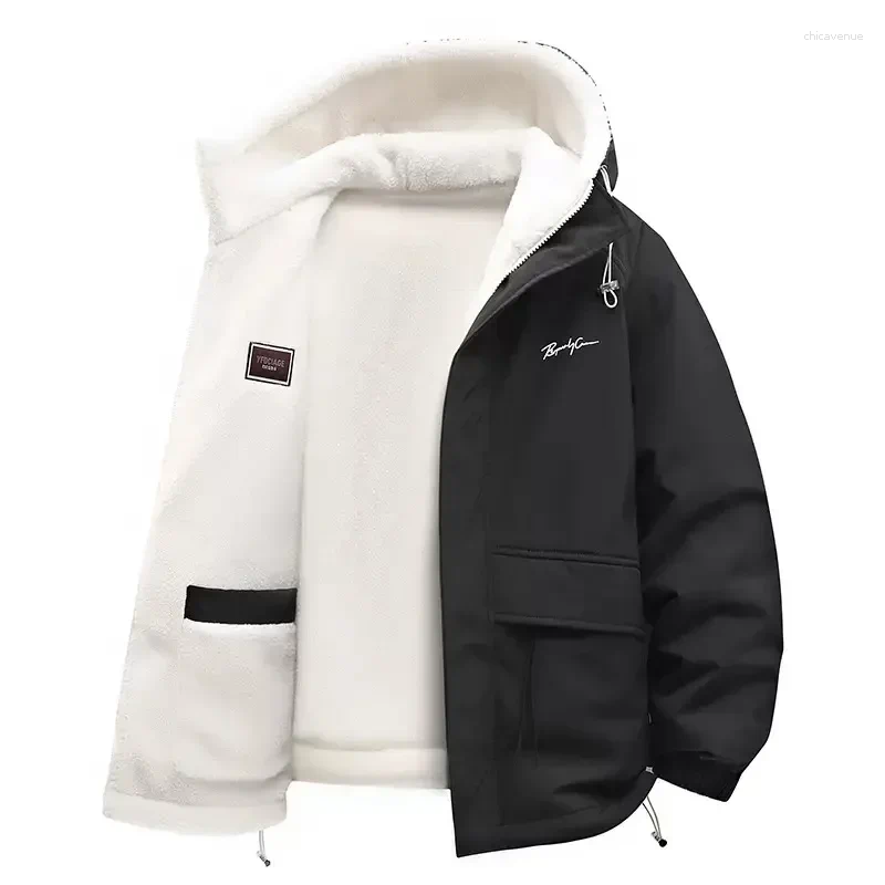 Winter Fashion Trend With Thick Fleece And Warm Hooded Jacket For Men's Casual Loose Sports Plus Large Size High-Quality