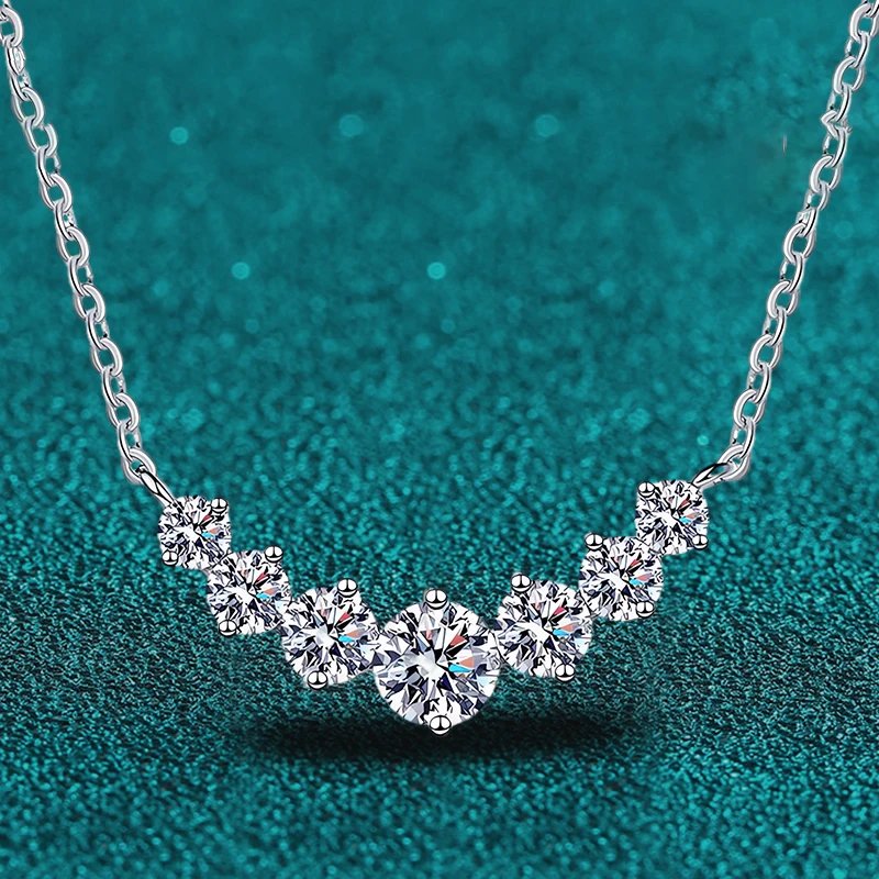 Moissanite Diamond Pendant Necklace 925 Sterling Silver Classic Wedding Jewelry