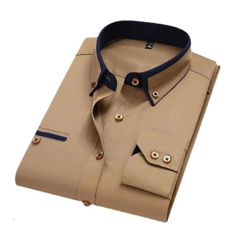 Men Shirts Quality Men's Casual Shirt Long Sleeve Twill Solid Striped Dress Business Office Casual Shirt Slim Fit Man Dress Shirts H260921