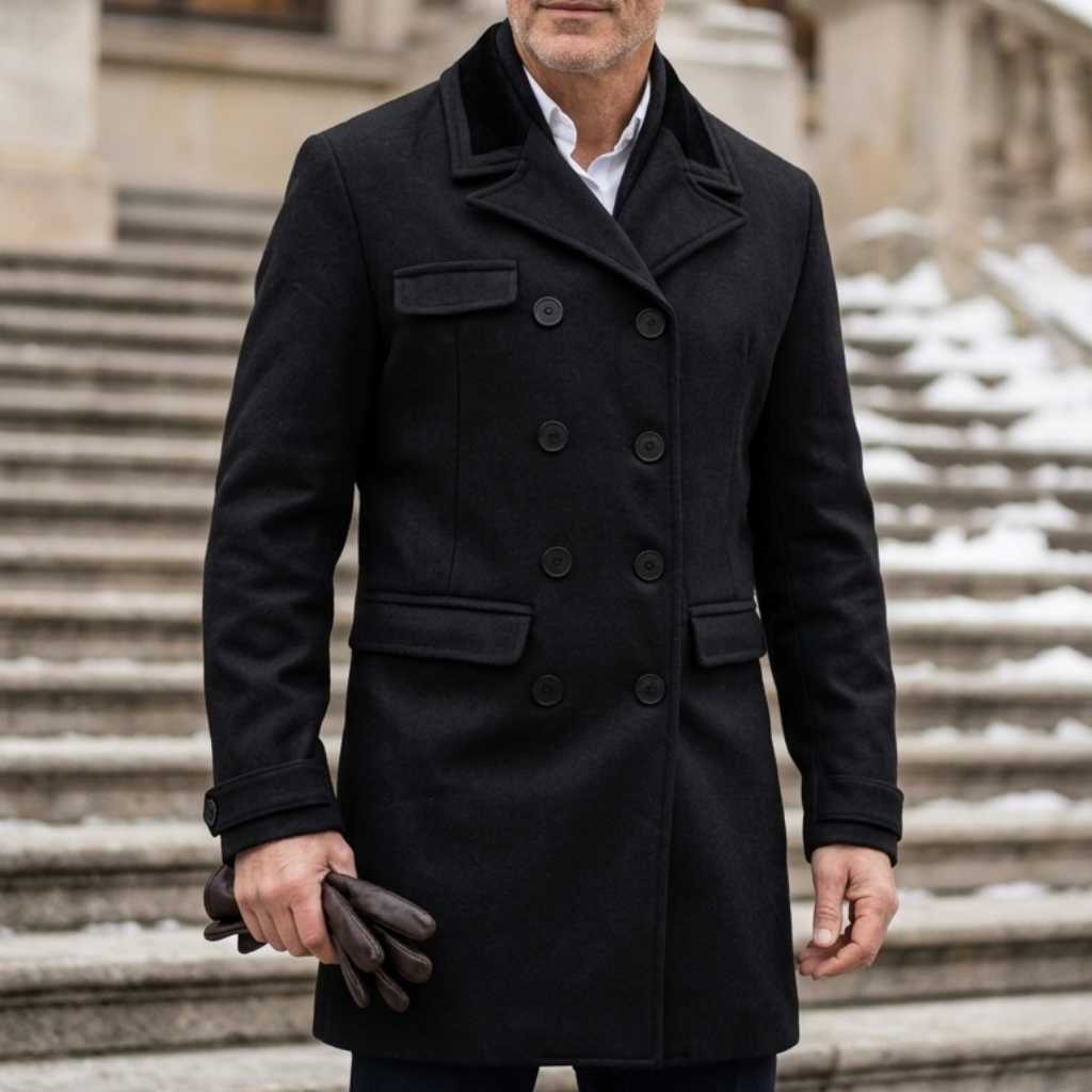 Wool Blends 2026 New Men's Men's Autumn Winter Coat Color Contrast Casual Woolen Suit Jacket Double Breasted Wear Trench Coats for Man Win