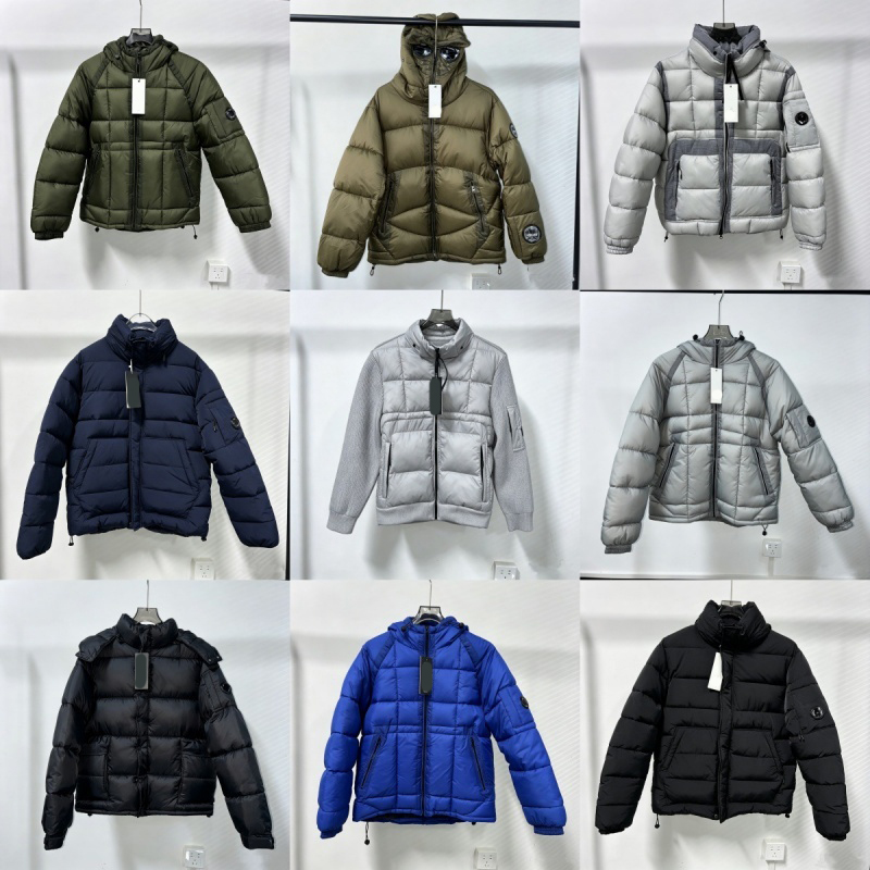 Mens cotton coat Lens emblem down jacket Goggles American functional workwear Outdoor jacket Casual pure cotton pullover hooded sweatshirt