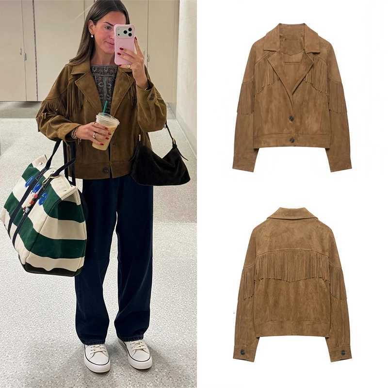 Suede Women's Women's Jackets Guobioziy Tassel Jacket 2026 Spring-Autumn Collection Euro-American Casual Fashion Classic Trending Street D